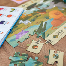 Load image into Gallery viewer, Habbi Habbi Grassland Animals Puzzle (Bilingual Mandarin-English)