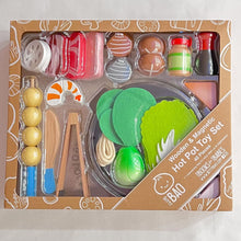 Load image into Gallery viewer, Bitty Bao: 40-Piece Wooden Magnetic Hot Pot Toy Set (with Canvas Bag!)