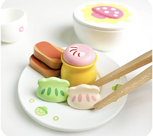 Load image into Gallery viewer, Baby Snack Time: 27-Piece Dim Sum Tea Wooden Play Set
