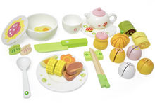 Load image into Gallery viewer, Baby Snack Time: 27-Piece Dim Sum Tea Wooden Play Set
