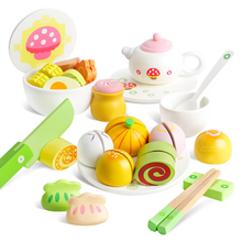 Load image into Gallery viewer, Baby Snack Time: 27-Piece Dim Sum Tea Wooden Play Set
