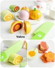 Load image into Gallery viewer, Baby Snack Time: 27-Piece Dim Sum Tea Wooden Play Set
