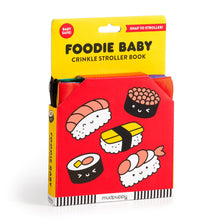 Load image into Gallery viewer, Sensory Foodie Baby Crinkle Fabric Stroller Book (Featuring Sushi, Dim Sum, Ramen!)