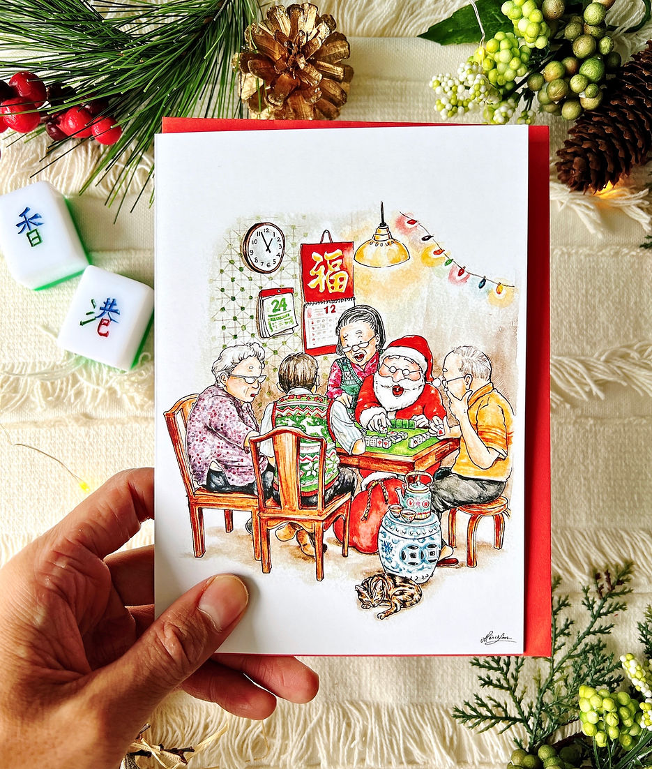 [XMAS] Santa's Mahjong Night Greeting Card