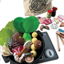 Load image into Gallery viewer, Bitty Bao: 40-Piece Wooden Magnetic Hot Pot Toy Set (with Canvas Bag!)