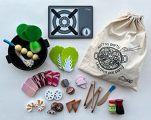 Load image into Gallery viewer, Bitty Bao: 40-Piece Wooden Magnetic Hot Pot Toy Set (with Canvas Bag!)