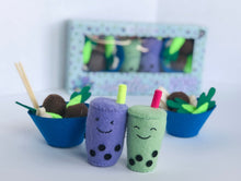 Load image into Gallery viewer, Keiki Kaukau: Noodles and Boba Felt Play Food Set