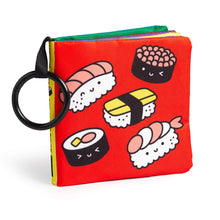 Load image into Gallery viewer, Sensory Foodie Baby Crinkle Fabric Stroller Book (Featuring Sushi, Dim Sum, Ramen!)