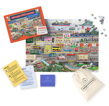 Load image into Gallery viewer, Hong Kong Puzzle Mystery #3: Lost in Transit | 500pc Hong Kong Themed Jigsaw Puzzle & Scavenger Hunt Game