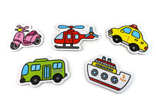 Load image into Gallery viewer, FOOD Superhero Bilingual Puzzle Cards: Vehicles • 交通:FOOD超人幼兒2片拼圖卡