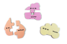 Load image into Gallery viewer, FOOD Superhero Bilingual Puzzle Cards: Vehicles • 交通:FOOD超人幼兒2片拼圖卡