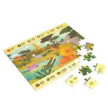 Load image into Gallery viewer, Habbi Habbi Grassland Animals Puzzle (Bilingual Mandarin-English)