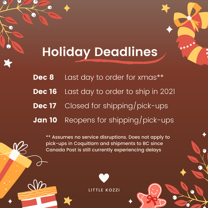 Holiday Deadlines
