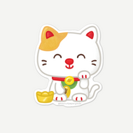 Lucky Cat VINYL STICKER (Durable & Water Resistant)