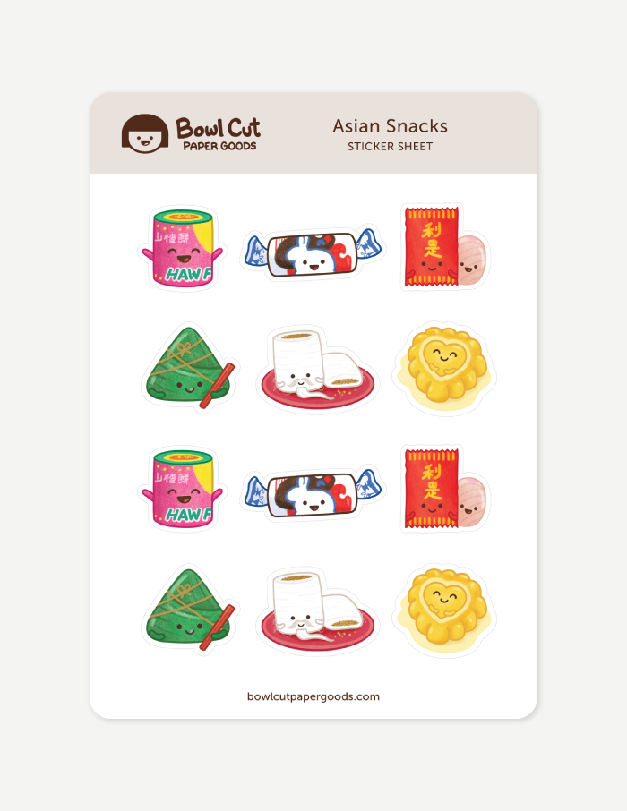 Asian Snacks STICKER SHEET (Durable & Water Resistant)