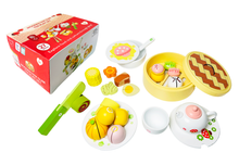 Load image into Gallery viewer, Baby Snack Time: 27-Piece Dim Sum Tea Wooden Play Set
