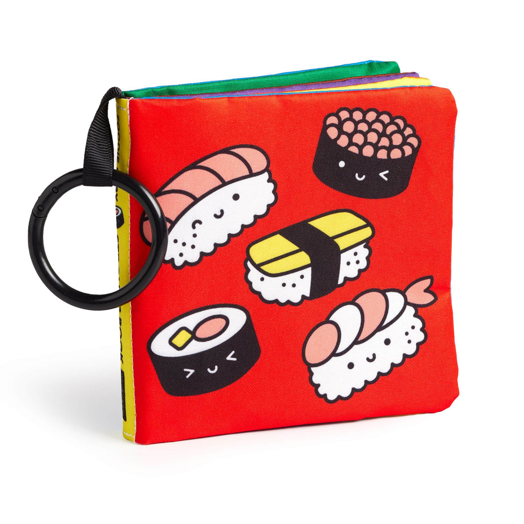 Sensory Foodie Baby Crinkle Fabric Stroller Book (Featuring Sushi, Dim Sum, Ramen!)