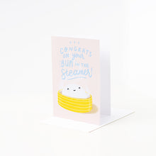 Load image into Gallery viewer, [BABY/CONGRATS] Bun in the Steamer Greeting Card
